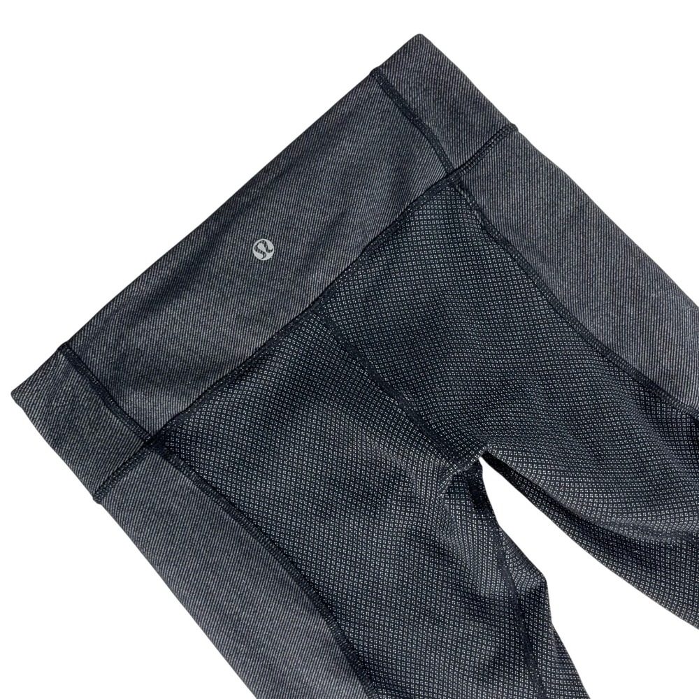 Lululemon Wunder Under Crop Special Edition Womens 4 Grey Space Dye Mesh Leopard